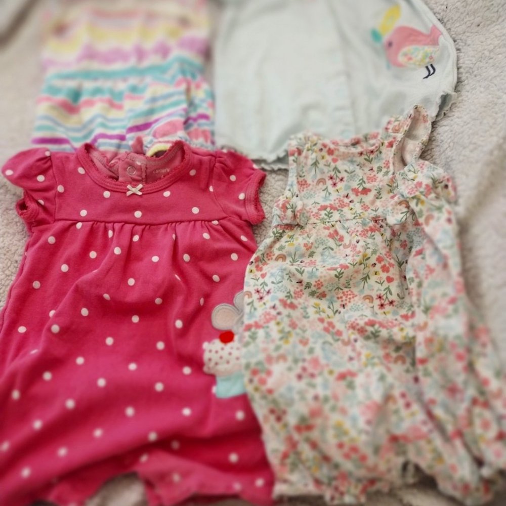 Carters Baby Girl Romper lot/bundle of 4